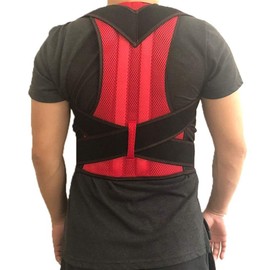 YLFC THUCHENYUC Posture Corrector for Men and Women Back Posture Brace Clavicle Support Stop Slouching and Hunching Adjustable Back Trainer (Color : Red, Size : 3XL)