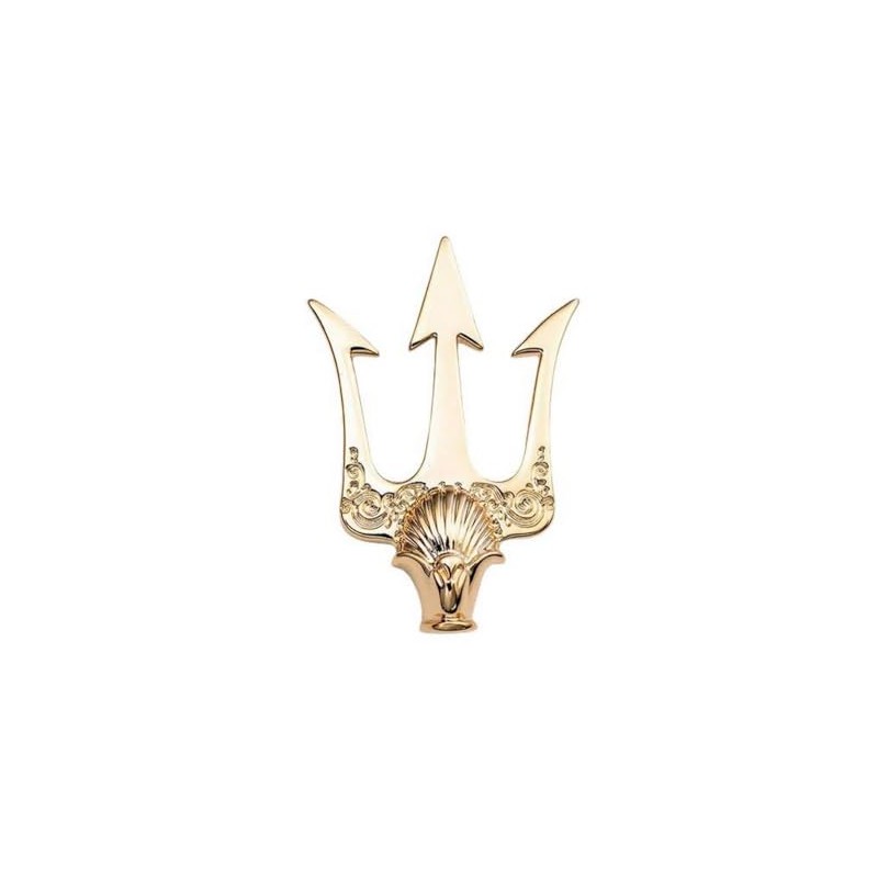 Gold Plated Steel Trident Style Poseidon Brooch Pin 5cm x