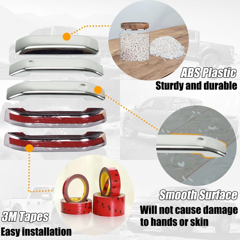 AUCERAMIC Chrome Door Handle Cover Fit for 2004-2014 Ford F150