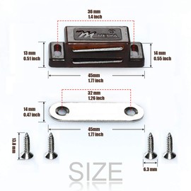 12Pack Magnetic Door Catch - 15lb High Magnetic Plastic Heavy Duty Latch for Kitchen Bathroom Cupboard Wardrobe Closet Closures Cabinet Door Drawer Magnets Screws Included