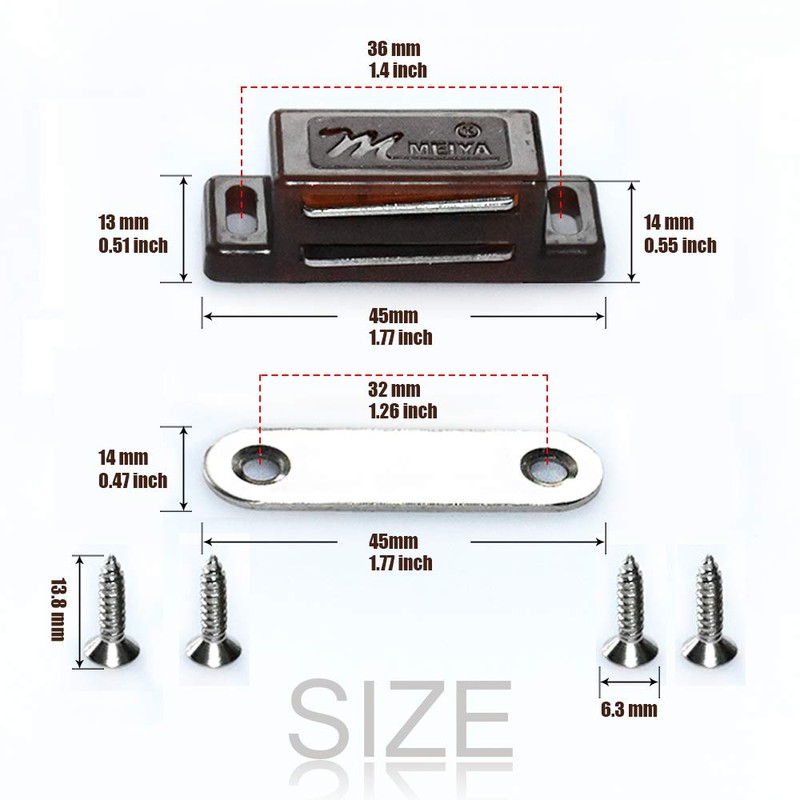 12Pack Magnetic Door Catch - 15lb High Magnetic Plastic Heavy