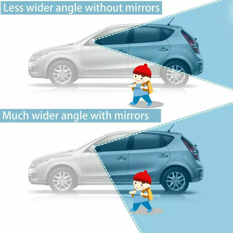 2x 360° Stick on Rear View Auxiliary Blind Spot Mirror