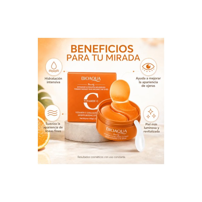 BIOAQUA Parches de Hidrogel para Ojos con Vitamina C y