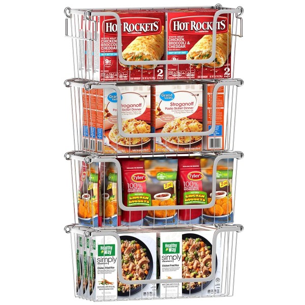 Orgneas Stacking Freezer Organizer Bins for 5.0Cu.Ft Chest Freezer, Small