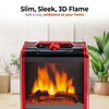Comfort Zone Electric Mini Fireplace Space Heater with Realistic 3D