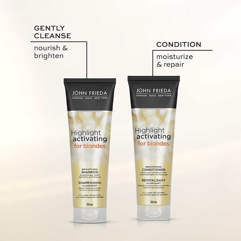 john frieda sheer blonde highlight activating shampoo,platinum to Champagne 8.3