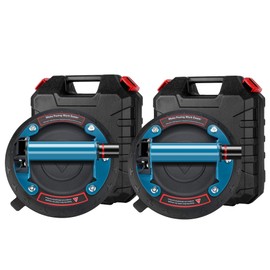 2 Pack Glass suction cups, 8" Heavy Duty Vacuum Suction Cup to Lift Large Glass with Metal Handle, Hand-held Glass Lifter for Glass, Granite, Window, 480lbs Load Capacity W/Free Carrying Case