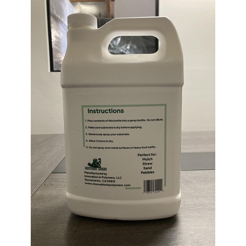 Nature Bond-1 Gallon- 128oz, Mulch Glue, Great for Mulch, Sand,Straw,