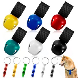 Poen 12 Pcs Bear Bell Set 6 Bear Bell with Magnetic Silencer 6 Loud Whistles for Dog Horse Survival Biking Camping Hiking Hunting Outdoors Sports