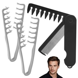 3 Piezas Peine de Textura para Hombre Y Mujer, 2 En 1 Peine Plegable Styling Comb Y Peine para Peinar Esponjoso,Unisexo, Apto Para Todo Tipo de Cabello,Crea Un Peinado con Textura Esponjosa (3)
