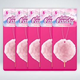 Cotton Candy Air Freshener Hanging Design Great For Car, Home & Office Use, PACK OF 5 Individually Wrapped Diffusers For Convenience
