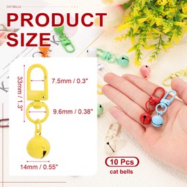 PATIKIL 10 PCS Dog Bell, Cat Bell Small Pet Collar Bells Keychain Cute Bulk Loud Jingle for Dog Collar Charm Pendant Necklace Accessories DIY Crafts Christmas, Yellow