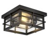 Asnxcju Modern Outdoor Ceiling Light Fixtures, 2-Light Black Flush Mount