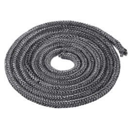 PATIKIL 6.57 ft x 1/4 inch fibreglass rope, round braided rope, high temperature stove seal for boiler, oven, cast, black
