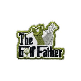 CAMVIETER The Golf Father Machine 3" Iron On Patches, Silhouette Golfer Patches for Clothes Backpacks Hats Jeans Bags, Embroidered Patches, Father's Day DIY Sew on or Iron on Patch, Gifts for Golfers