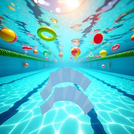 2Pcs Blue Silicone Swim Gear Fins Hand Webbed Flippers Training Glove Fingers Hand Palm Webbed Flippers Training Gloves Water Resistance Swimming Aquatic Gloves