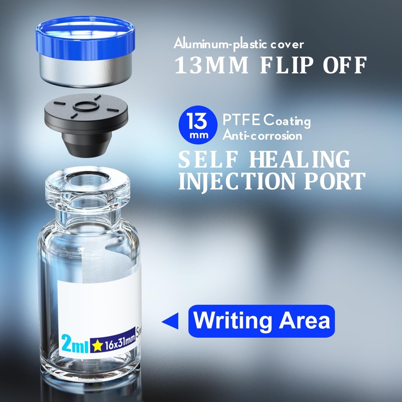 Ks-Tek Sterile Empty Vials with Self Healing Injection Port,with Aluminum