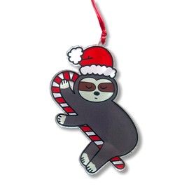 Sloth Christmas Ornament, Santa Candy Cane, Cute Xmas Ornament, Family, New Mom, Baby Gift 2024