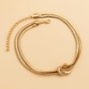 Inateannal Punk Double Layer Snake Chain Choker Necklace Gold Knot