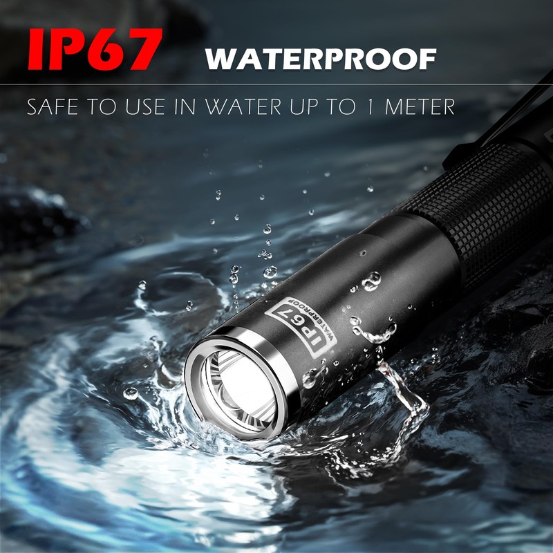FORTO LED Pen Light, 200 Lumens Pocket Flashlight, IP67 Waterproof,