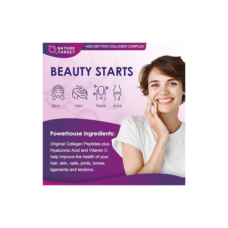 Nature Target Multi Collagen Peptides Powder Servings Type Iii Hydrolyzed
