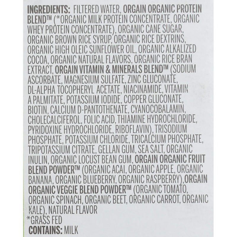 ORGAIN Organic Creamy Chocolate Fudge Drink, 11 FZ