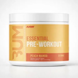 Raw Cbum Essential Pre Entreno 30 Servicios Peach Mango                                                                                               