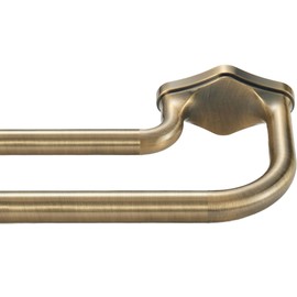 Lwiiom Anqiue Bronze Double Curtain Rods For Windows 72-144 Inch,Heavy Duty Double Curtain Rod with Aluminum Finial and Bracket,Adjustable Double Window Rods For Blackout Or Room Darkening Panel