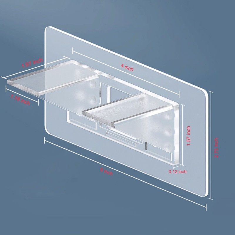 6 Pieces Large Size Adhesive Shelf Bracket, Double Row Thickened