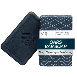 Oars + Alps Jabón exfoliante para hombre, fabricado con ingredientes derivados naturalmente y dermatólogos, vegano y sin gluten, 1 paquete
