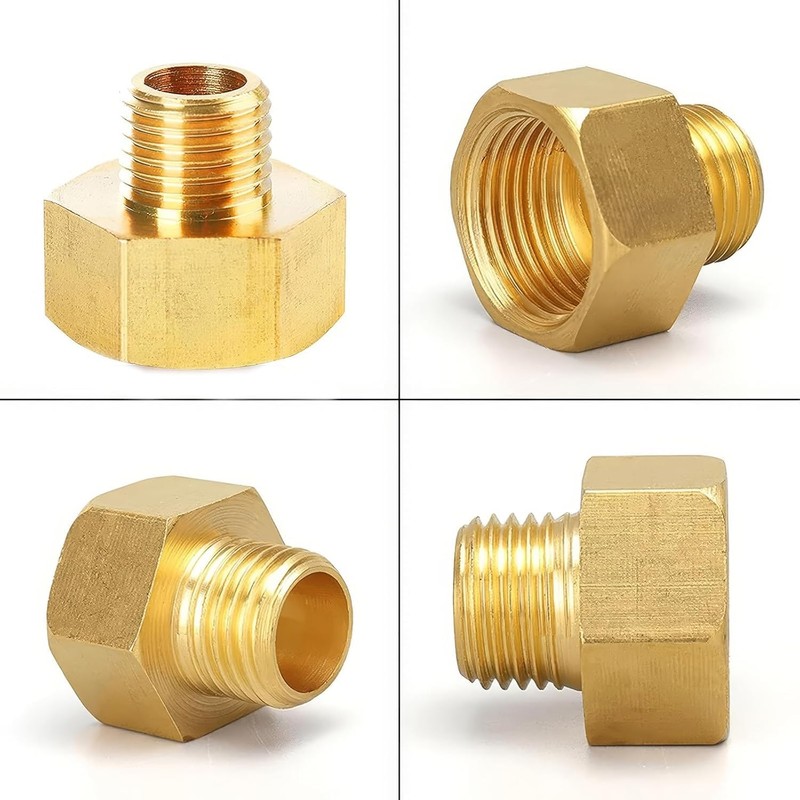 ZWWOGE 4 x Reducer 3/8 to 1/2 Inch Brass Male