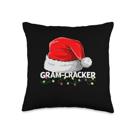 Wonderful Christmas Clothing Co Gram-Cracker Santa Christmas Family Matching Pajamas Mama Throw Pillow, 16x16, Multicolor