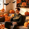 AimFun 2Pcs Pumpkin Icon Juice Glasses Fall Handblown Cocktail Glass