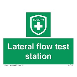 Lateral flow test station sign