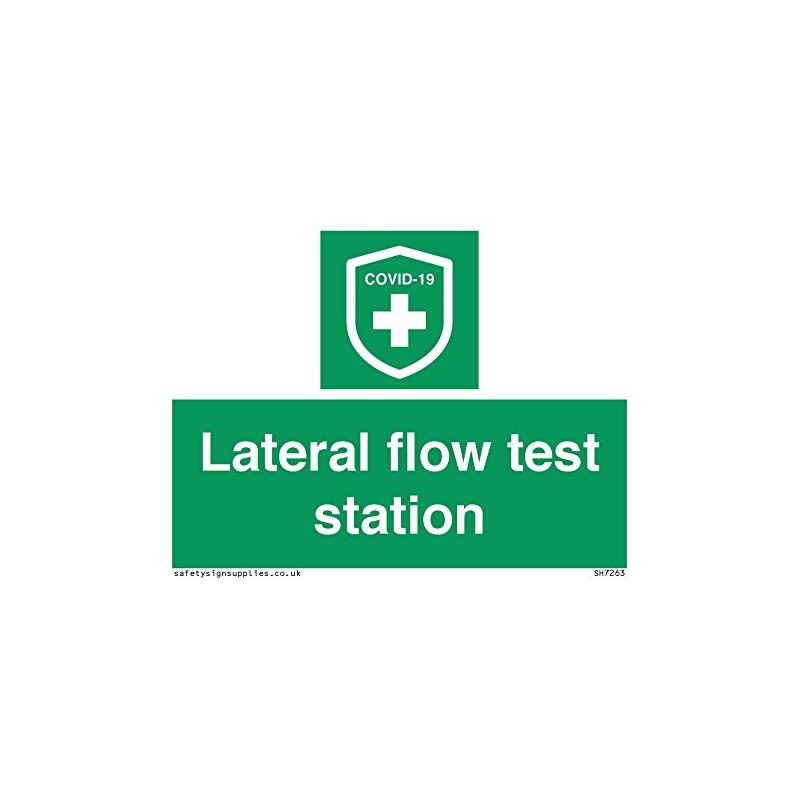 Lateral flow test station sign