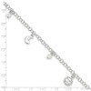 CoutureJewelers Sterling Silver Moon and Star Charm Anklet for Women,
