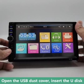 DUOERLAN 7" Double 2 DIN Car MP5 Player Bluetooth Touch Screen Stereo Radio With Camera