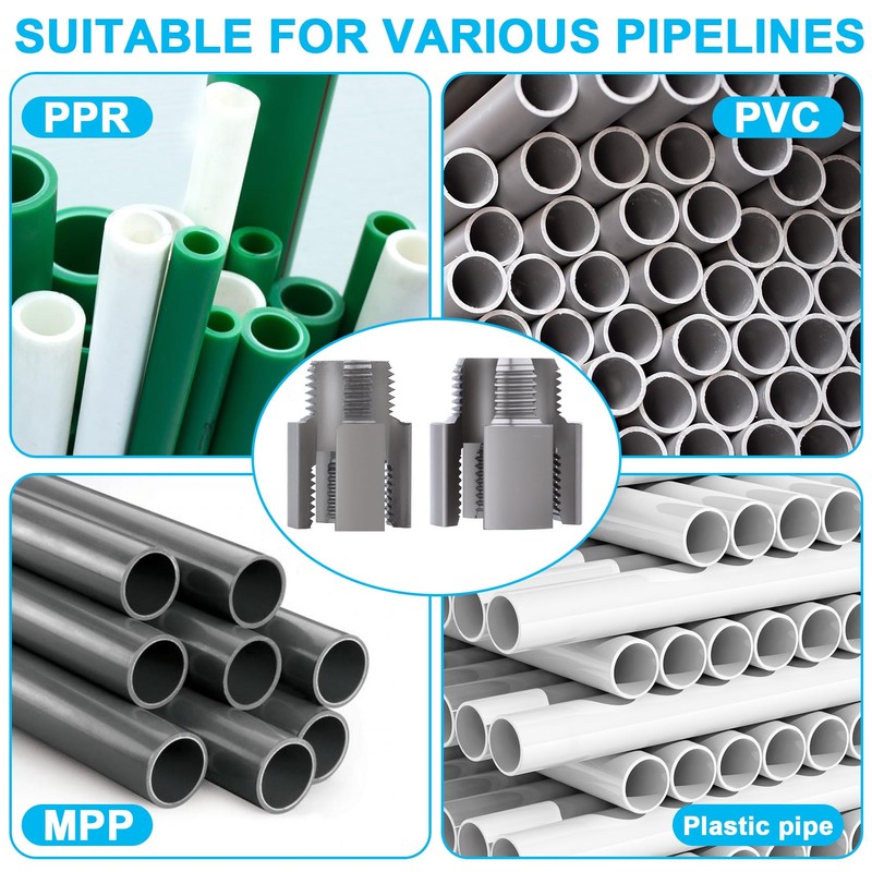 Alpinleux 2 Pcs PVC Pipe Threader, Pipe Threading Tool, Integrated