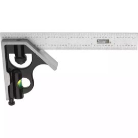 SPI 13-350-4 Combination Square Set: 2 Piece, 6" Blade, 4R Graduation
