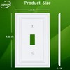 Pure White Decorative Outlet Covers Wall Plates, Bamboo Fiber Light