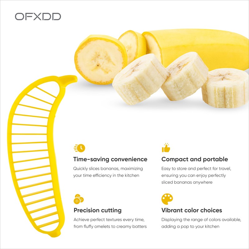 Plastic Banana Slicer 3 Pcs - Easy Bananas Cutter -