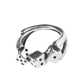 Dice Ring Punk Cube Dice Rings Multiple Dice Ring for Men Women Adjustable Dice Roller Rings Open Jewelry Gifts