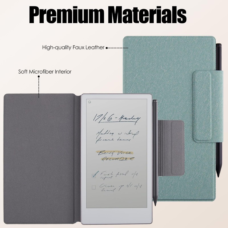 BOZHUORUI Case for 7.3" Remarkable Paper Pro Move,PU Leather Magnetic