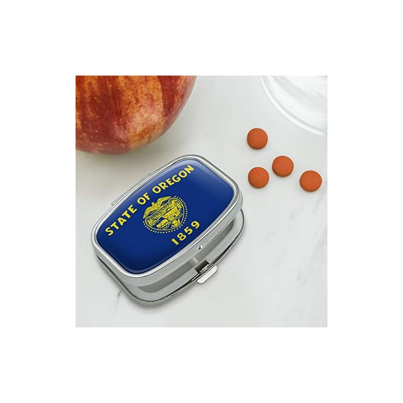 Oregon State Flag Rectangle Pill Case Trinket Gift Box