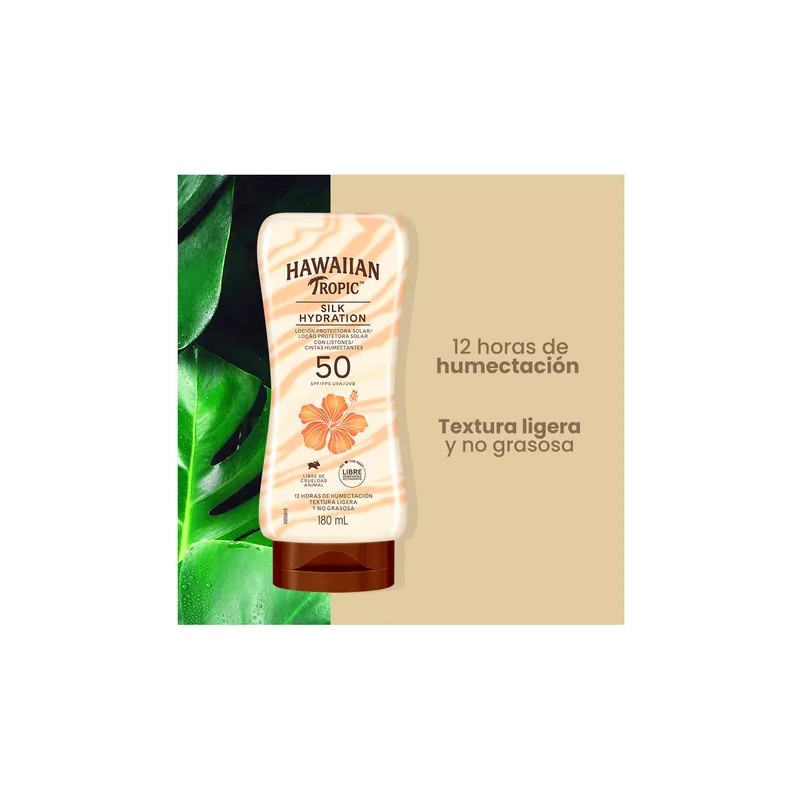 Protector Solar Hawaiian Tropic Silk Hydration FPS 50 Textura Ligera