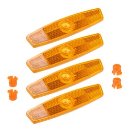 X AUTOHAUX Bike Reflectors Bicycle Warning Reflector for Bike Bicycle 4.49"x1.10"x0.39" ABS Yellow 4pcs