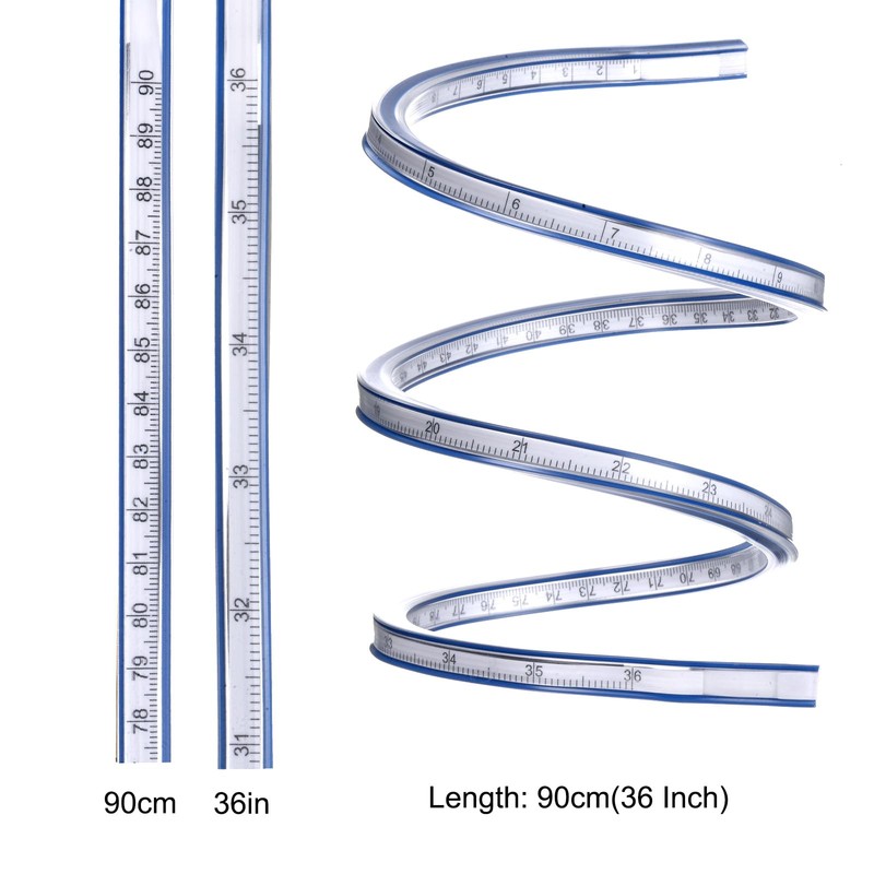 QUARKZMAN Flexible Ruler 36 Inch 90 cm Curve Ruler for