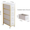 Narrow Side Table with 4 Fabric Drawer, Slim BedsideTable for