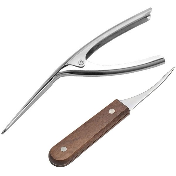 Shrimp peeling tool, 2-piece set, carving fork shrimp tool, stainless