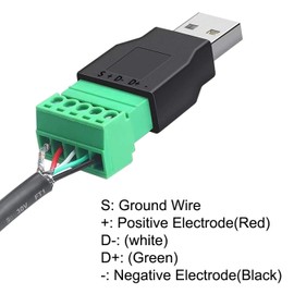 Zovfam USB 2.0 Type A Male/Female USB Breakout Board to 5 Pin Screw Terminal Block Connector with Shield Plug Adapter Connector Converter 300V 8A, Pack of 4